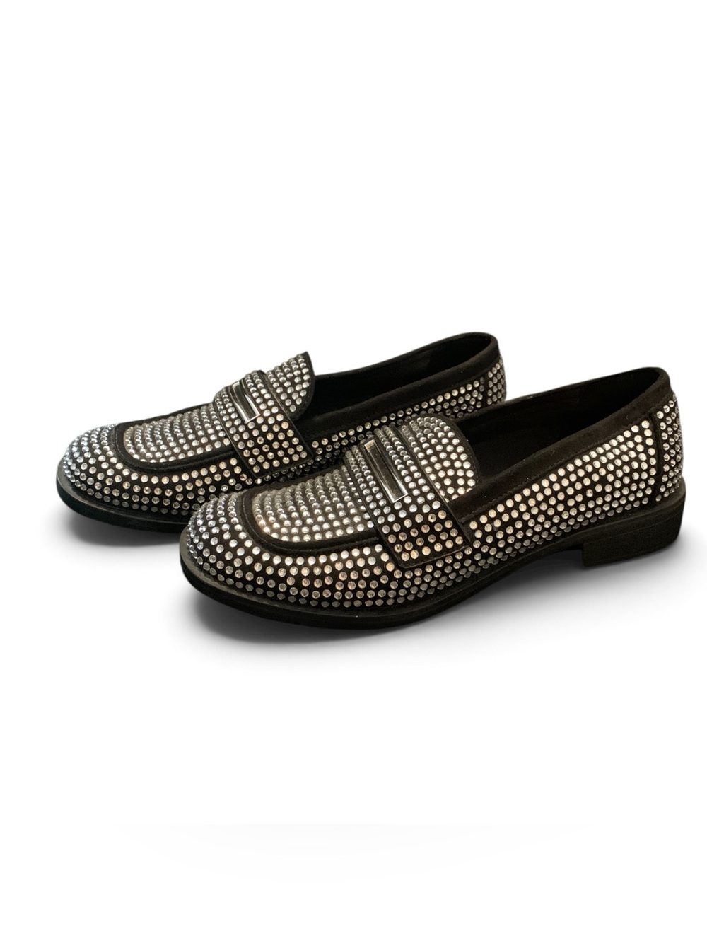 Call It Spring Black Loafers with Silver Studs